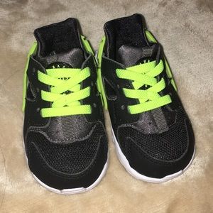 Neon and black Nikes